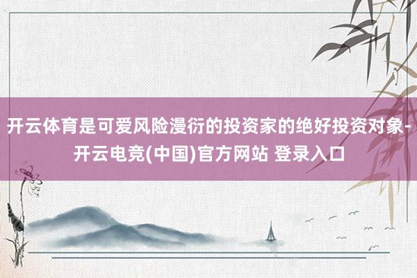 开云体育是可爱风险漫衍的投资家的绝好投资对象-开云电竞(中国)官方网站 登录入口